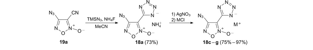 Схема получения азид-фуроксанил-тетразолиевых солей